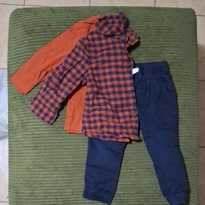 Cat & Jack Orange and Blue Kids Matching Set